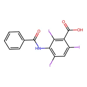 3-Benzamido-2,4,6-triiodobenzoic acid structure
