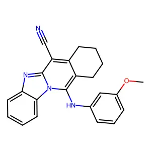 11-(3-methoxyanilino)-7,8,9,10-tetrahydrobenzimidazolo[1,2-b]isoquinoline-6-carbonitrile structure