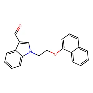 1-[2-(naphthalen-1-yloxy)ethyl]-1H-indole-3-carbaldehyde structure