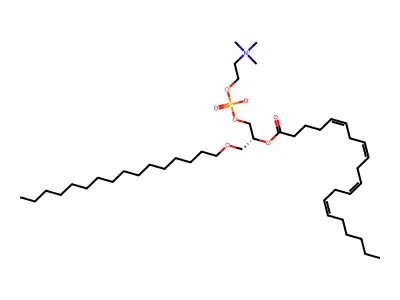 (3-Hexadecoxy-2-icosa-5,8,11,14-tetraenoyloxypropyl) 2-(trimethylazaniumyl)ethyl phosphate structure