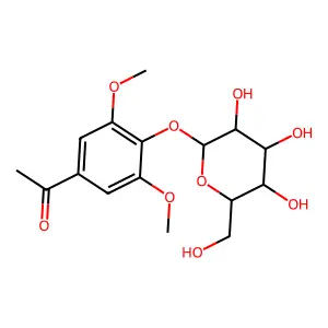 1-[3,5-dimethoxy-4-[(2S,3R,4S,5S,6R)-3,4,5-trihydroxy-6-(hydroxymethyl)oxan-2-yl]oxyphenyl]ethanone structure