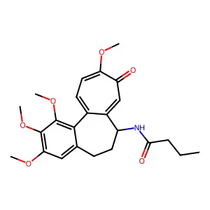 N-[(7S)-1,2,3,10-tetramethoxy-9-oxo-6,7-dihydro-5H-benzo[a]heptalen-7-yl]butanamide structure
