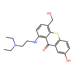 1-[2-(diethylamino)ethylamino]-7-hydroxy-4-(hydroxymethyl)thioxanthen-9-one structure