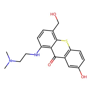 1-[2-(dimethylamino)ethylamino]-7-hydroxy-4-(hydroxymethyl)thioxanthen-9-one structure