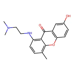 1-[2-(dimethylamino)ethylamino]-7-hydroxy-4-methylxanthen-9-one structure