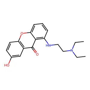 1-[2-(diethylamino)ethylamino]-7-hydroxyxanthen-9-one structure