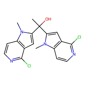 1,1-bis(4-chloro-1-methylpyrrolo[3,2-c]pyridin-2-yl)ethanol structure