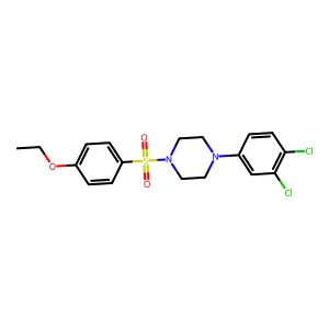 1-(3,4-dichlorophenyl)-4-(4-ethoxyphenyl)sulfonylpiperazine structure