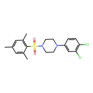 1-(3,4-dichlorophenyl)-4-(2,4,6-trimethylphenyl)sulfonylpiperazine structure