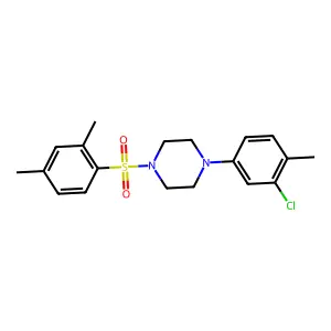 1-(3-chloro-4-methylphenyl)-4-(2,4-dimethylphenyl)sulfonylpiperazine structure