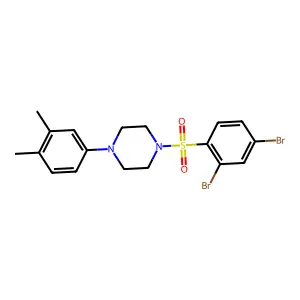 1-(2,4-dibromophenyl)sulfonyl-4-(3,4-dimethylphenyl)piperazine structure
