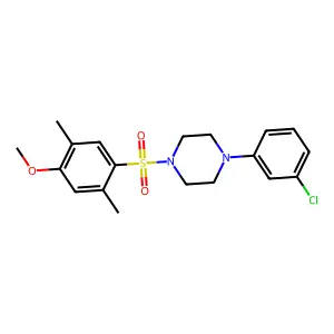 1-(3-chlorophenyl)-4-(4-methoxy-2,5-dimethylphenyl)sulfonylpiperazine structure