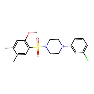 1-(3-chlorophenyl)-4-(2-methoxy-4,5-dimethylphenyl)sulfonylpiperazine structure
