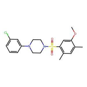 1-(3-chlorophenyl)-4-(5-methoxy-2,4-dimethylbenzenesulfonyl)piperazine structure