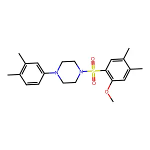 1-(3,4-dimethylphenyl)-4-(2-methoxy-4,5-dimethylphenyl)sulfonylpiperazine structure