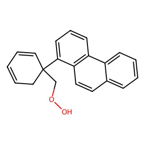 1-[1-(hydroperoxymethyl)cyclohexa-2,4-dien-1-yl]phenanthrene structure