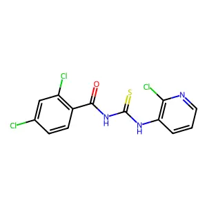 1-(2-chloropyridin-3-yl)-3-(2,4-dichlorobenzoyl)thiourea structure