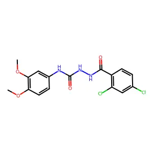 1-[(2,4-dichlorobenzoyl)amino]-3-(3,4-dimethoxyphenyl)urea structure