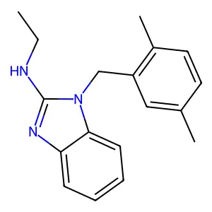 1-[(2,5-dimethylphenyl)methyl]-N-ethylbenzimidazol-2-amine structure