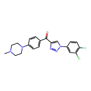 [1-(3-chloro-4-fluorophenyl)triazol-4-yl]-[4-(4-methylpiperazin-1-yl)phenyl]methanone structure