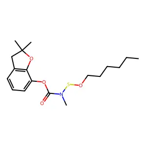 (2,2-dimethyl-3H-1-benzofuran-7-yl) N-hexoxysulfanyl-N-methylcarbamate structure