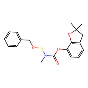 Carbamic acid, methyl((phenylmethoxy)thio)-, 2,3-dihydro-2,2-dimethyl-7-benzofuranyl ester structure