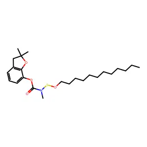 Carbamic acid, ((dodecyloxy)thio)methyl-, 2,3-dihydro-2,2-dimethyl-7-benzofuranyl ester structure