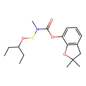 Carbamic acid, ((1-ethylpropoxy)thio)methyl-, 2,3-dihydro-2,2-dimethyl-7-benzofuranyl ester structure
