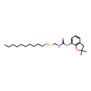 (2,2-dimethyl-3H-1-benzofuran-7-yl) N-(decoxysulfanylmethyl)carbamate structure