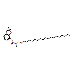 Carbamic acid, methyl((octadecyloxy)thio)-, 2,3-dihydro-2,2-dimethyl-7-benzofuranyl ester structure