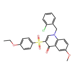 1-[(2-chlorophenyl)methyl]-3-(4-ethoxyphenyl)sulfonyl-6-methoxyquinolin-4-one structure