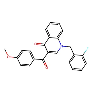 1-[(2-fluorophenyl)methyl]-3-(4-methoxybenzoyl)-1,4-dihydroquinolin-4-one structure