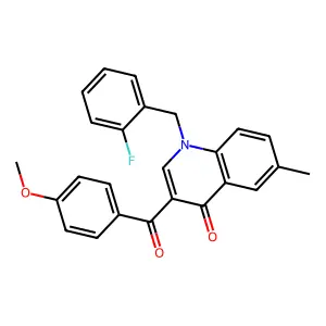 1-[(2-fluorophenyl)methyl]-3-(4-methoxybenzoyl)-6-methyl-1,4-dihydroquinolin-4-one structure
