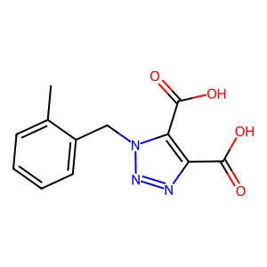 1-[(2-methylphenyl)methyl]triazole-4,5-dicarboxylic acid structure