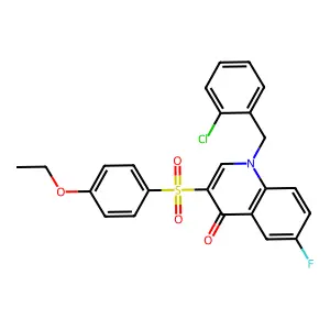 1-[(2-chlorophenyl)methyl]-3-(4-ethoxyphenyl)sulfonyl-6-fluoroquinolin-4-one structure