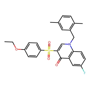 1-[(2,5-dimethylphenyl)methyl]-3-(4-ethoxyphenyl)sulfonyl-6-fluoroquinolin-4-one structure