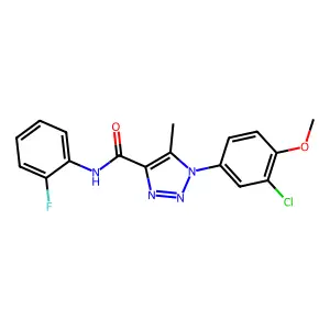 1-(3-chloro-4-methoxyphenyl)-N-(2-fluorophenyl)-5-methyl-1H-1,2,3-triazole-4-carboxamide structure