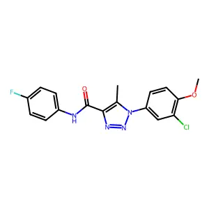 1-(3-chloro-4-methoxyphenyl)-N-(4-fluorophenyl)-5-methyl-1H-1,2,3-triazole-4-carboxamide structure