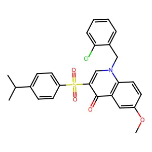 1-[(2-chlorophenyl)methyl]-6-methoxy-3-(4-propan-2-ylphenyl)sulfonylquinolin-4-one structure