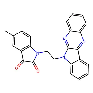 1-(2-indolo[3,2-b]quinoxalin-6-ylethyl)-5-methylindole-2,3-dione structure