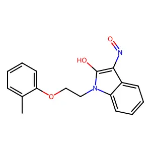 1-[2-(2-methylphenoxy)ethyl]-3-nitrosoindol-2-ol structure