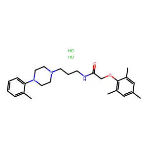 Acetamide, N-(3-(4-(2-methylphenyl)-1-piperazinyl)propyl)-2-(2,4,6-trimethylphenoxy)-, hydrochloride, hydrate (1:2:1) structure
