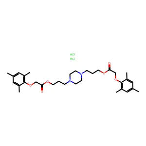 Acetic acid, (2,4,6-trimethylphenoxy)-, 1,4-piperazinediyldi-3,1-propanediyl ester, dihydrochloride structure