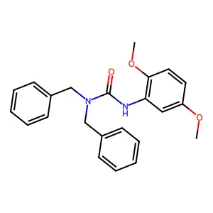 1,1-dibenzyl-3-(2,5-dimethoxyphenyl)urea structure