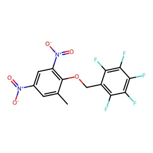 1,2,3,4,5-pentafluoro-6-[(2-methyl-4,6-dinitrophenoxy)methyl]benzene structure