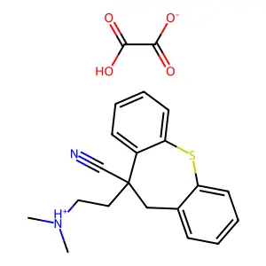 10-(2-Dimethylaminoethyl)-10,11-dihydrodibenzo(b,f)thiepin-10-carbonitrile hydrogen oxalate structure