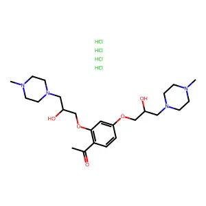 Ethanone, 1-(2,4-bis(2-hydroxy-3-(4-methyl-1-piperazinyl)propoxy)phenyl)-, tetrahydrochloride structure