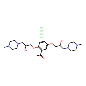 Ethanone, 1-(2,5-bis(2-hydroxy-3-(4-methyl-1-piperazinyl)propoxy)phenyl)-, tetrahydrochloride structure