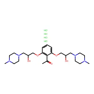 1-[2,6-bis[2-hydroxy-3-(4-methylpiperazin-1-yl)propoxy]phenyl]ethanone;tetrahydrochloride structure