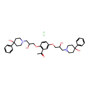 1-(2,5-Bis(2-hydroxy-3-(4-hydroxy-4-phenyl-1-piperidinyl)propoxy)phenyl)ethanone 2HCl structure